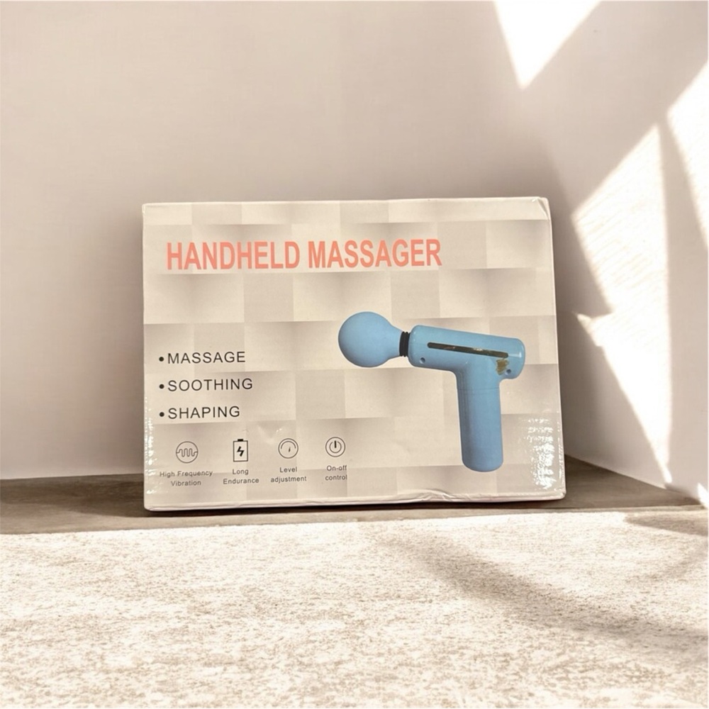 RoHS Mini Massage Gun Deep Muscle Portable  USB Charging Blue